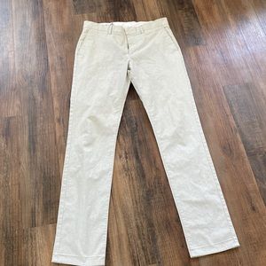 Linen pinstripe khaki pants